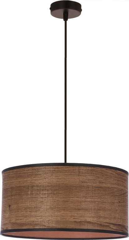 Hnědé závěsné svítidlo s ratanovým stínidlem ø 30 cm Legno – Candellux Lighting Candellux Lighting