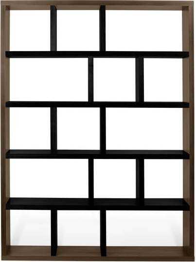 Hnědo-černá knihovna v dekoru ořechu 150x198 cm Berlin – TemaHome TemaHome