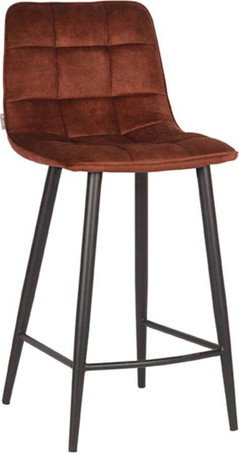Koňakově hnědé sametové barové židle v sadě 2 ks 94 cm Jelt – LABEL51 LABEL51
