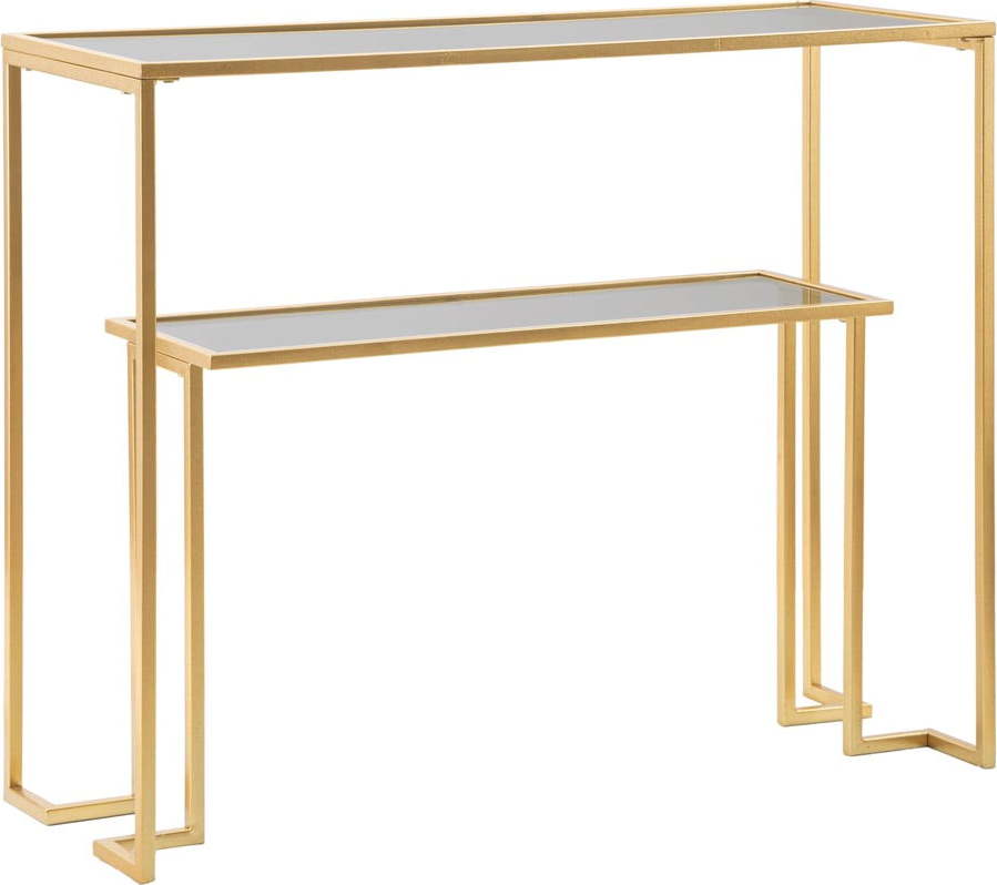Konzolový stolek se skleněnou deskou ve zlaté barvě 35x100 cm Level – Mauro Ferretti Mauro Ferretti