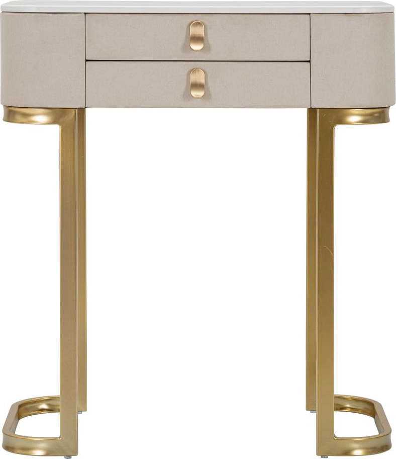 Konzolový stolek v béžovo-zlaté barvě 40x70 cm Beauty – Mauro Ferretti Mauro Ferretti