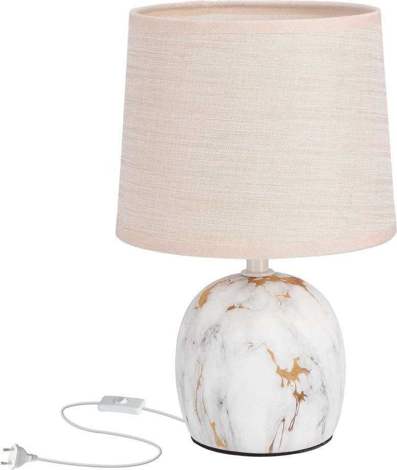 Krémová stolní lampa s textilním stínidlem (výška 25 cm) Adelina – Candellux Lighting Candellux Lighting