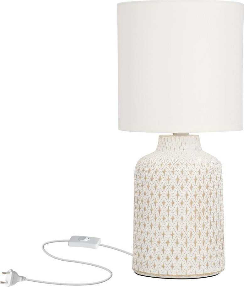 Krémová stolní lampa s textilním stínidlem (výška 32 cm) Iner – Candellux Lighting Candellux Lighting