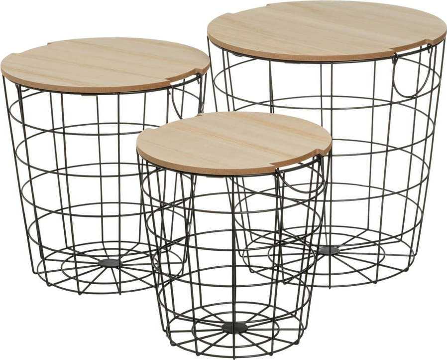Kulaté odkládací stolky v sadě 3 ks 39x39 cm – Casa Selección Casa Selección