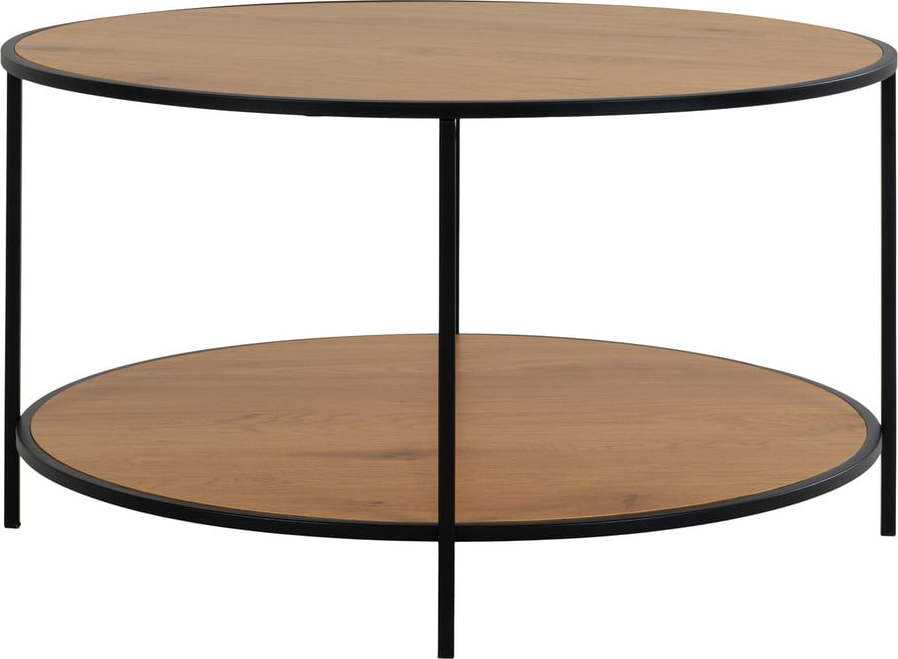 Kulatý konferenční stolek s deskou v dubovém dekoru v přírodní barvě ø 80 cm Vita – House Nordic House Nordic