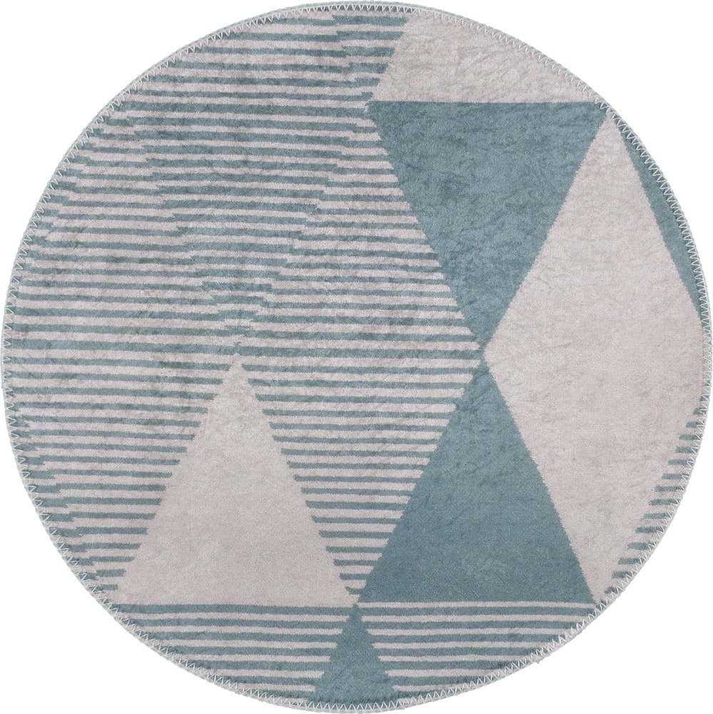 Modrý pratelný kulatý koberec ø 80 cm Yuvarlak – Vitaus Vitaus