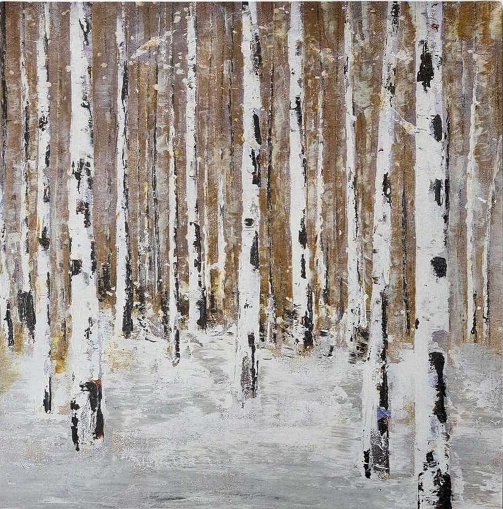Ručně malovaný obraz 70x70 cm Birch Wood – Wallity Wallity