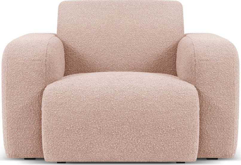 Růžové křeslo z textilie bouclé Molino – Micadoni Home Micadoni Home