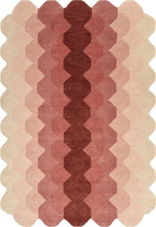 Růžový vlněný koberec 120x170 cm Hive – Asiatic Carpets Asiatic Carpets