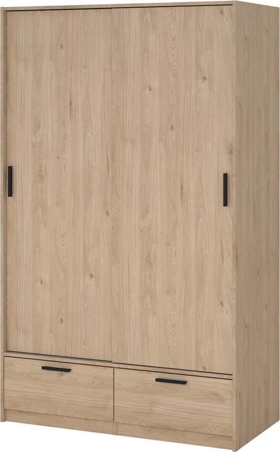 Šatní skříň v dekoru dubu s posuvnými dveřmi v přírodní barvě 121x200 cm Line – Tvilum Tvilum