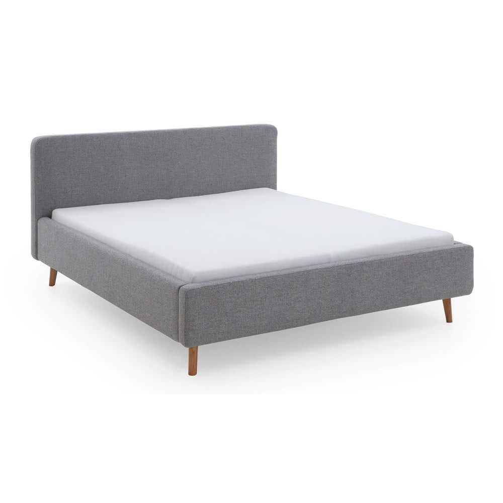 Šedá čalouněná dvoulůžková postel 140x200 cm Mattis – Meise Möbel Meise Möbel