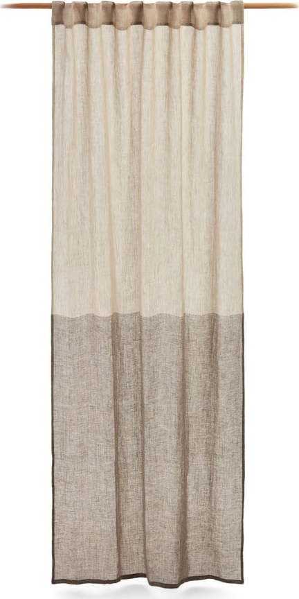 Šedo-béžový lněný závěs 140x270 cm Melba – Kave Home Kave Home
