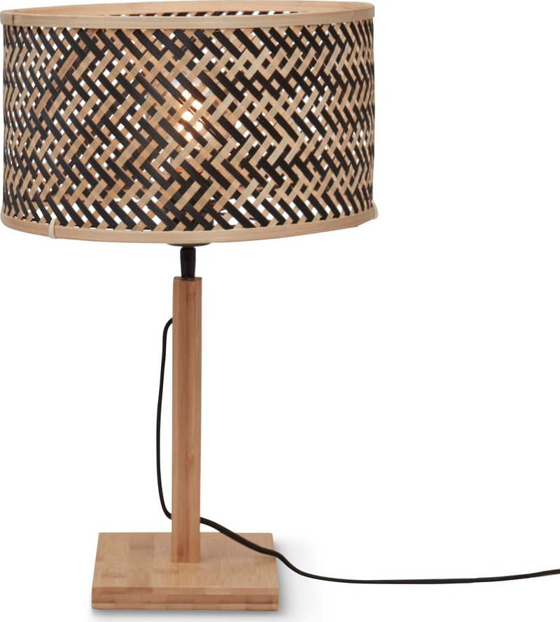 Stolní lampa s bambusovým stínidlem v černo-přírodní barvě (výška 38 cm) Java – Good&Mojo Good&Mojo