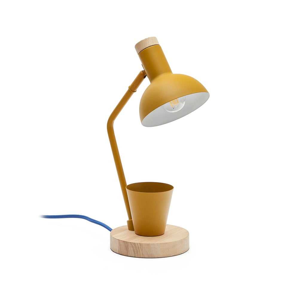 Stolní lampa v hořčicové barvě s kovovým stínidlem (výška 37 cm) Katia – Kave Home Kave Home