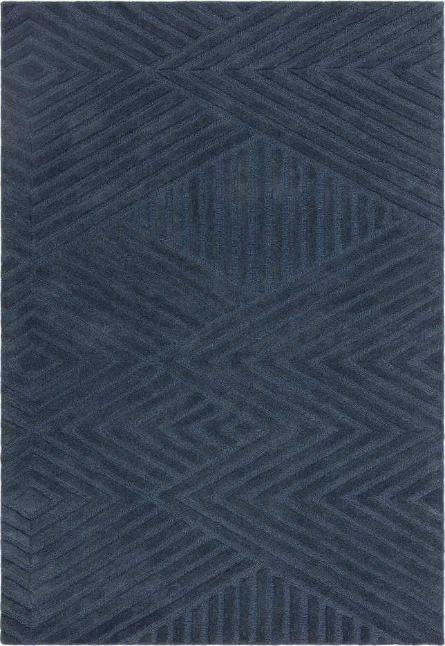 Tmavě modrý vlněný koberec 120x170 cm Hague – Asiatic Carpets Asiatic Carpets