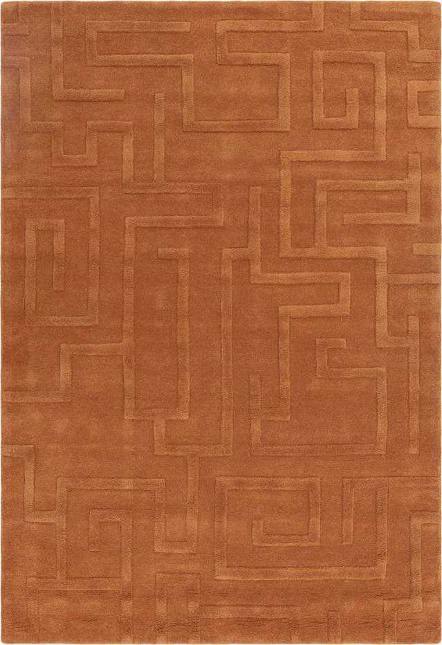 Vlněný koberec v cihlové barvě 120x170 cm Maze – Asiatic Carpets Asiatic Carpets