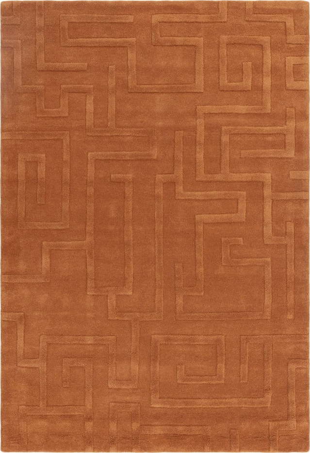 Vlněný koberec v cihlové barvě 160x230 cm Maze – Asiatic Carpets Asiatic Carpets