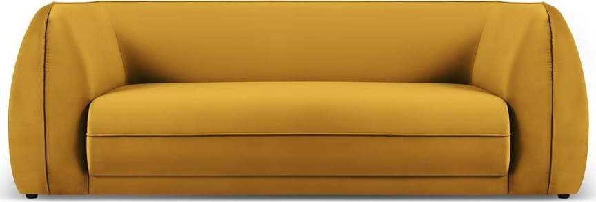 Žlutá sametová pohovka 225 cm Lando – Micadoni Home Micadoni Home