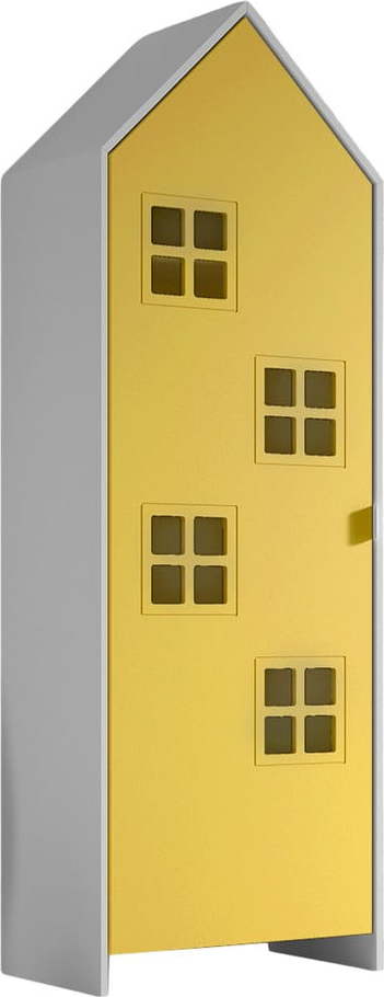 Žluto-bílá dětská šatní skříň z borovicového dřeva 37x172 cm Casami Bruges – Vipack Vipack