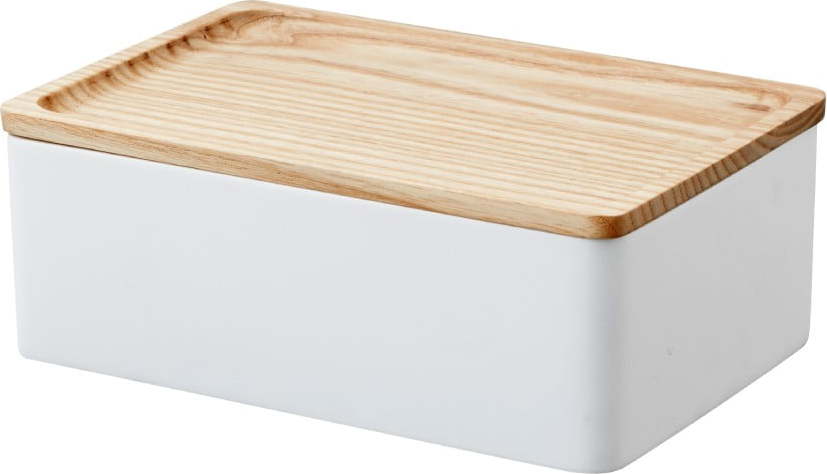 Bílý úložný box s víkem 18.5x12.5x7 cm Rin – YAMAZAKI YAMAZAKI