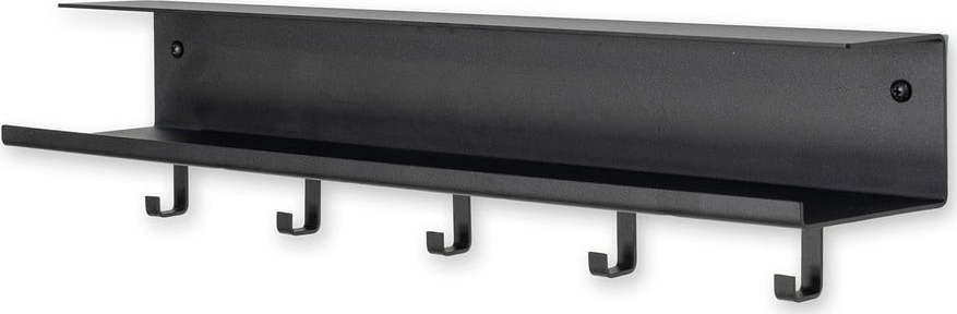 Černý kovový nástěnný věšák s poličkou Easy – Spinder Design Spinder Design