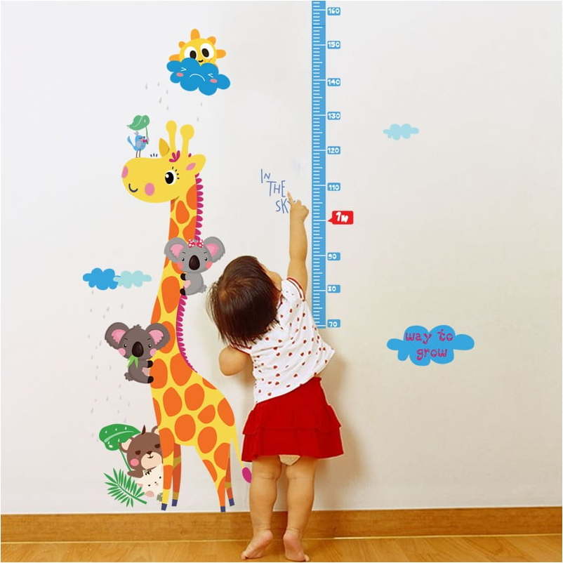 Dětská samolepka – metr na dveře nebo zeď 60x120 cm Giraffe & Koalas – Ambiance Ambiance