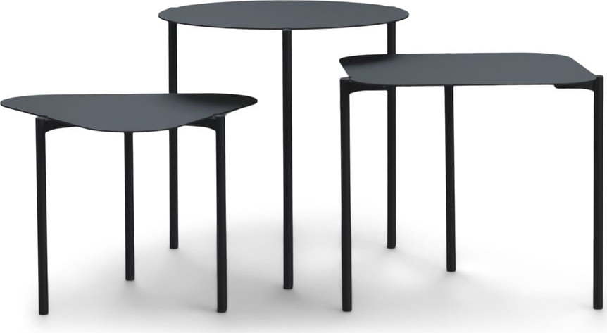Kovové kulaté odkládací stolky v sadě 3 ks 46.5x46.5 cm Do-Re-Mi – Spinder Design Spinder Design