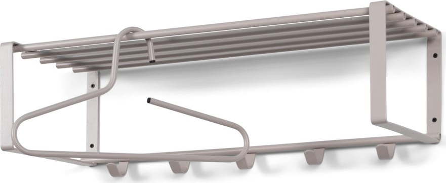 Šedo-béžový kovový nástěnný věšák s poličkou Rex – Spinder Design Spinder Design
