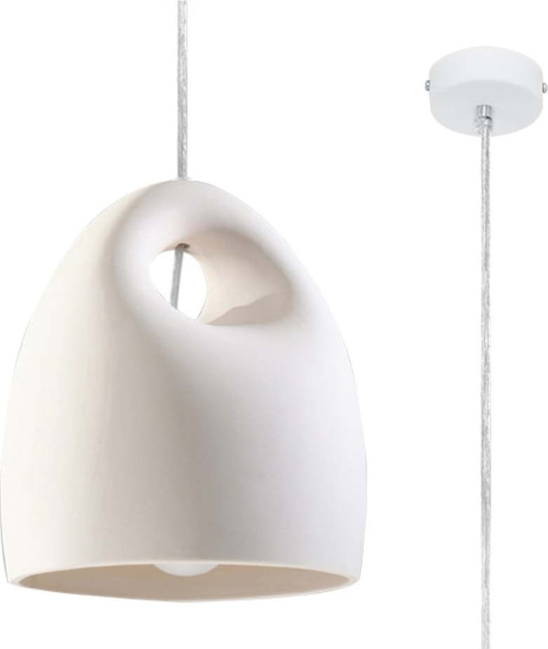 Bílé závěsné svítidlo s keramickým stínidlem ø 25 cm Sativa – Nice Lamps Nice Lamps