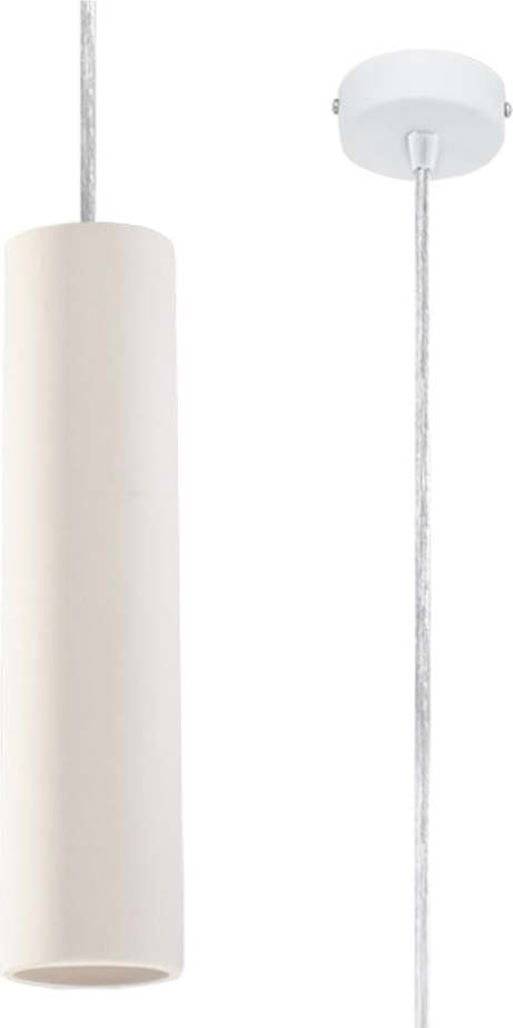 Bílé závěsné svítidlo s keramickým stínidlem ø 8 cm Santana – Nice Lamps Nice Lamps
