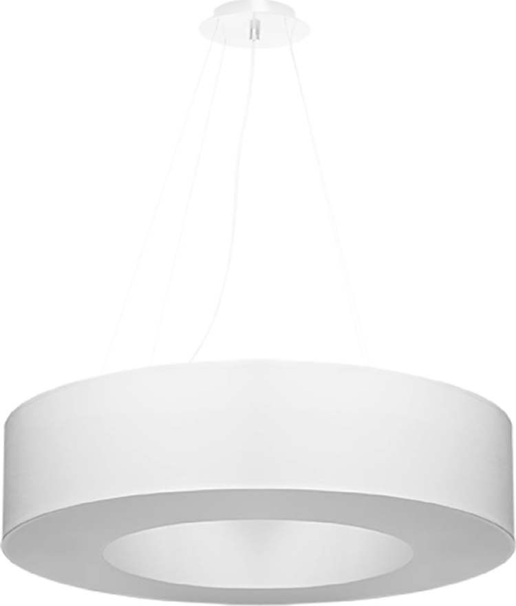 Bílé závěsné svítidlo s textilním stínidlem ø 70 cm Galata – Nice Lamps Nice Lamps