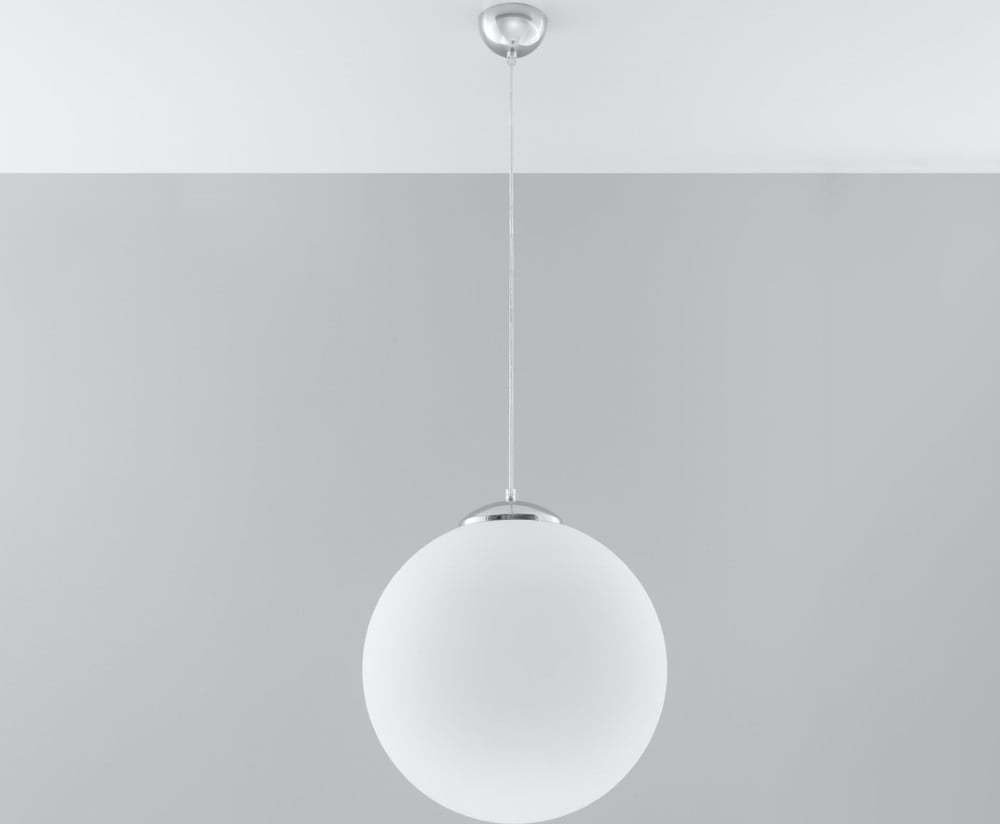 Bílé závěsné svítidlo se skleněným stínidlem ø 40 cm Bianco – Nice Lamps Nice Lamps