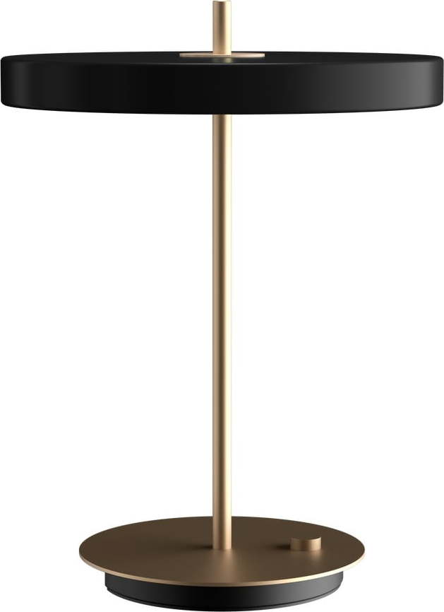 Černá LED stmívatelná stolní lampa s kovovým stínidlem (výška 41