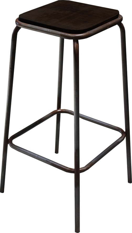 Černá barová židle z mangového dřeva Industrial – Antic Line Antic Line