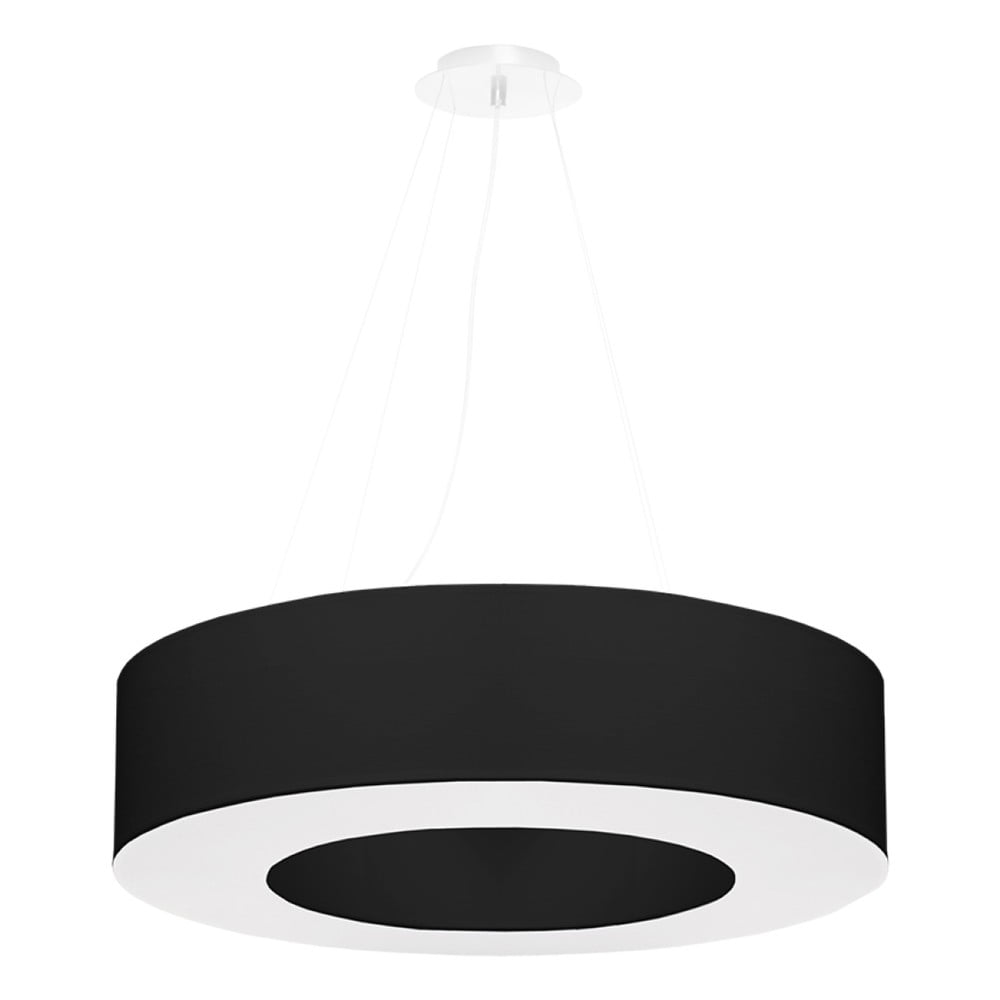 Černé závěsné svítidlo s textilním stínidlem ø 70 cm Galata – Nice Lamps Nice Lamps