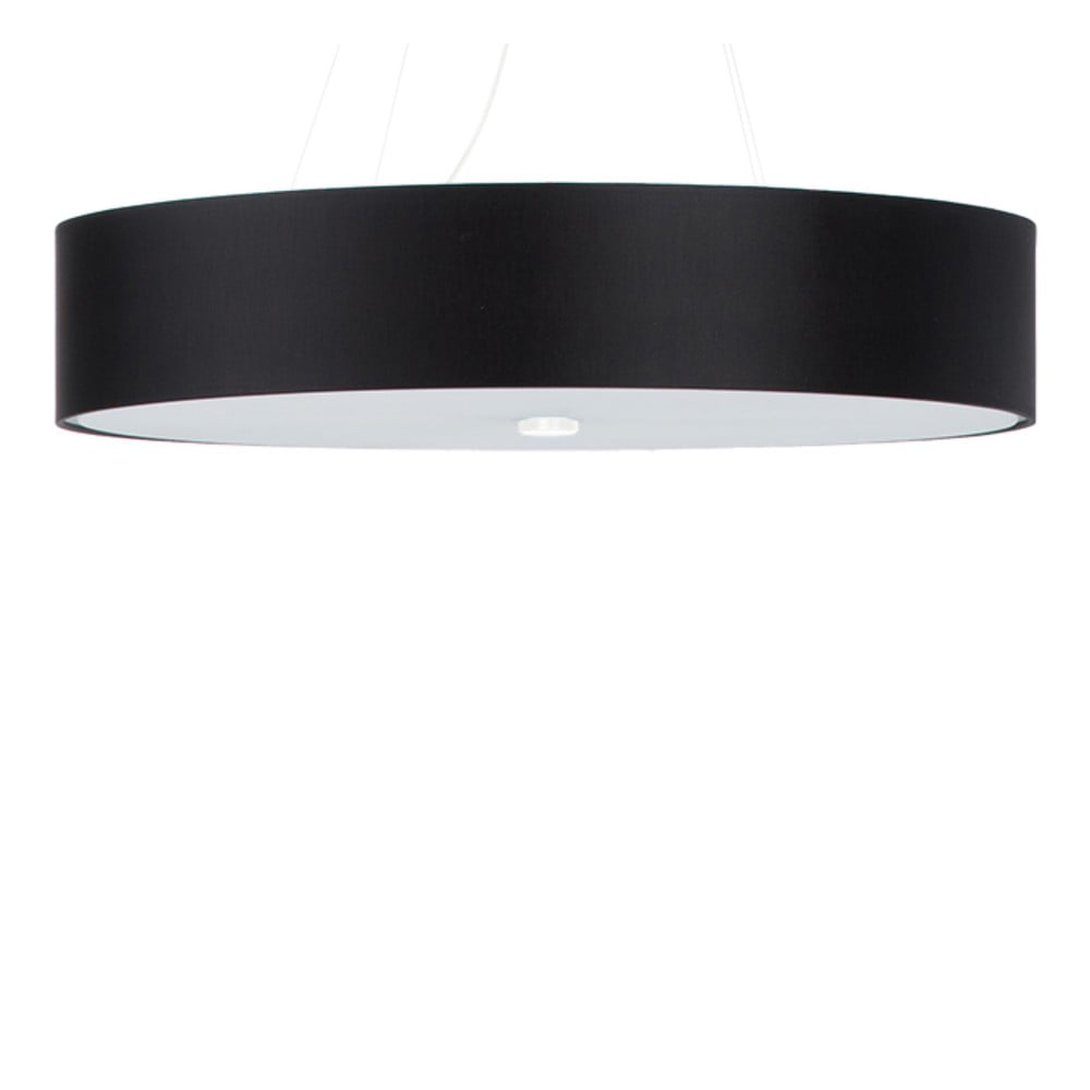 Černé závěsné svítidlo s textilním stínidlem ø 70 cm Herra – Nice Lamps Nice Lamps