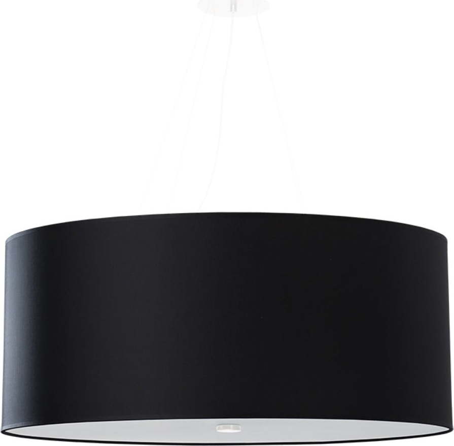 Černé závěsné svítidlo s textilním stínidlem ø 70 cm Volta – Nice Lamps Nice Lamps