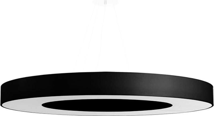 Černé závěsné svítidlo s textilním stínidlem ø 90 cm Galata Slim – Nice Lamps Nice Lamps