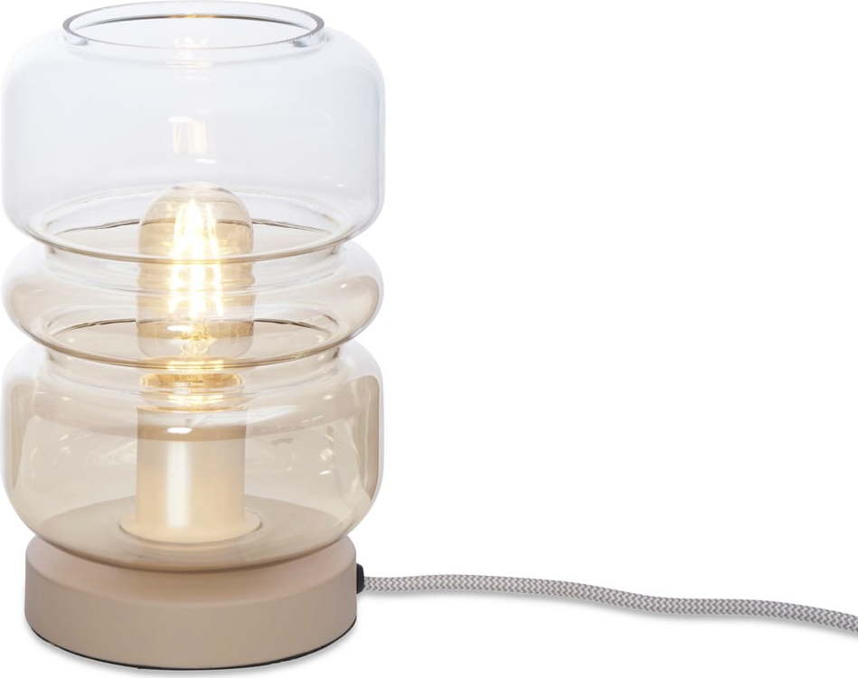 Hnědá stolní lampa se skleněným stínidlem (výška 23 cm) Verona – it's about RoMi IT´S ABOUT RoMi
