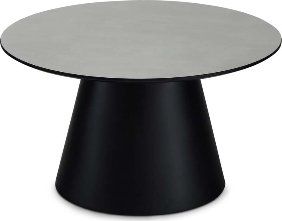 Konferenční stolek ve světle šedé a černé barvě s deskou v dekoru mramoru ø 80 cm Tango – Furnhouse Furnhouse