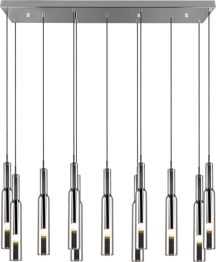 LED závěsné svítidlo se skleněným stínidlem ve stříbrné barvě Lucent – Trio Select Trio Select
