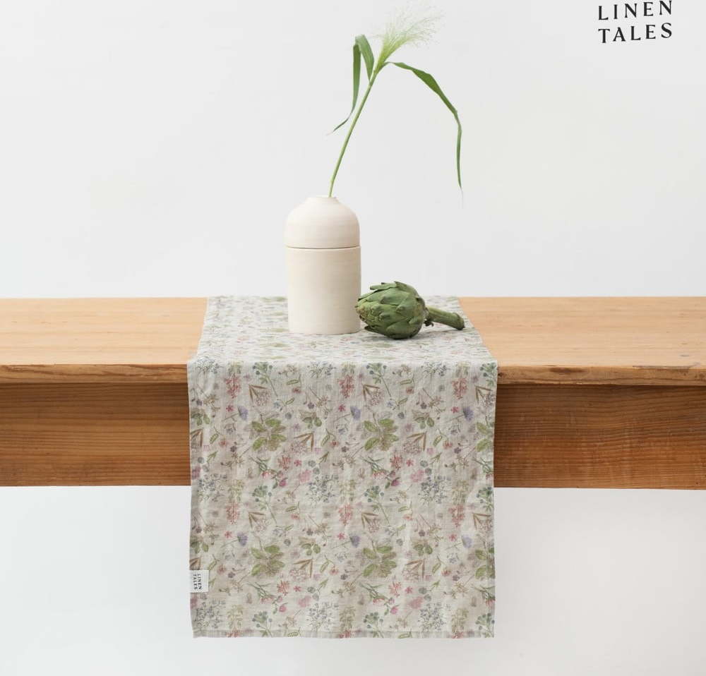 Lněný běhoun na stůl 40x200 cm Botany 2 Lightweight – Linen Tales Linen Tales