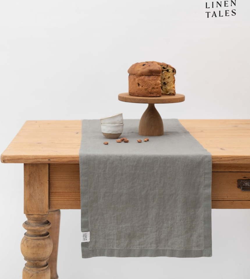 Lněný běhoun na stůl 40x200 cm Khaki – Linen Tales Linen Tales