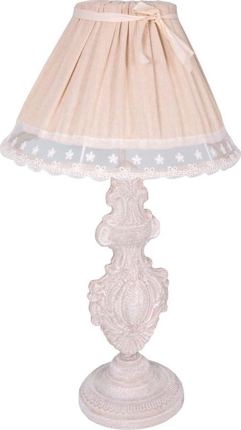 Světle růžová stolní lampa s textilním stínidlem (výška 56 cm) – Antic Line Antic Line
