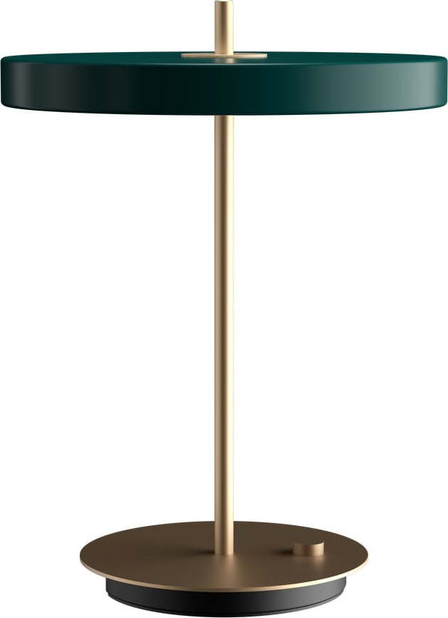 Tmavě zelená LED stmívatelná stolní lampa s kovovým stínidlem (výška 41