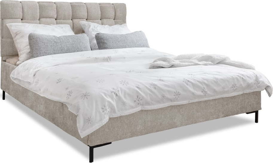 Béžová čalouněná dvoulůžková postel s roštem 140x200 cm Eve – Miuform Miuform