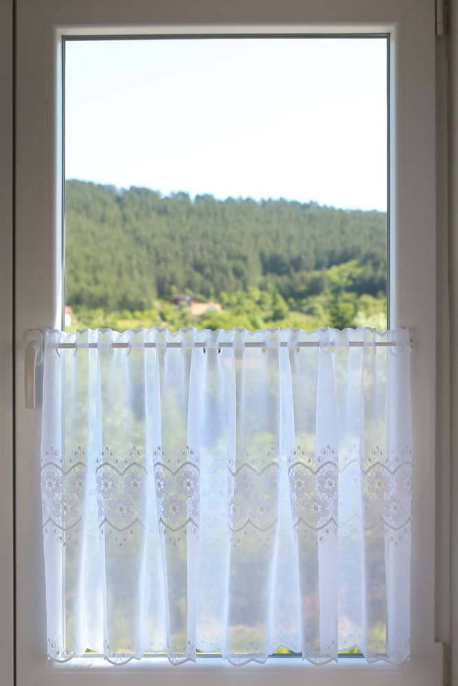 Bílá záclona 150x60 cm Channel – Mendola Fabrics Mendola Fabrics