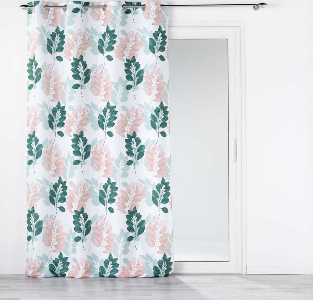 Bílo-zelený závěs 140x280 cm Belline – douceur d'intérieur Douceur d intérieur