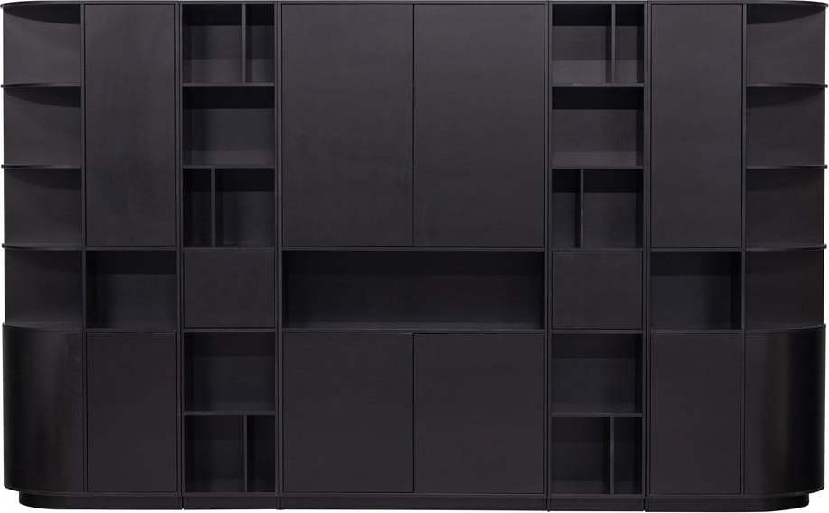 Černá modulární knihovna z borovicového dřeva 346x210 cm Finca – WOOOD WOOOD