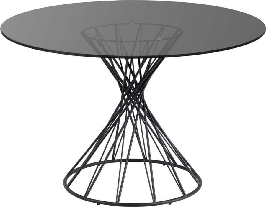 Černý kulatý jídelní stůl se skleněnou deskou ø 120 cm Niut – Kave Home Kave Home